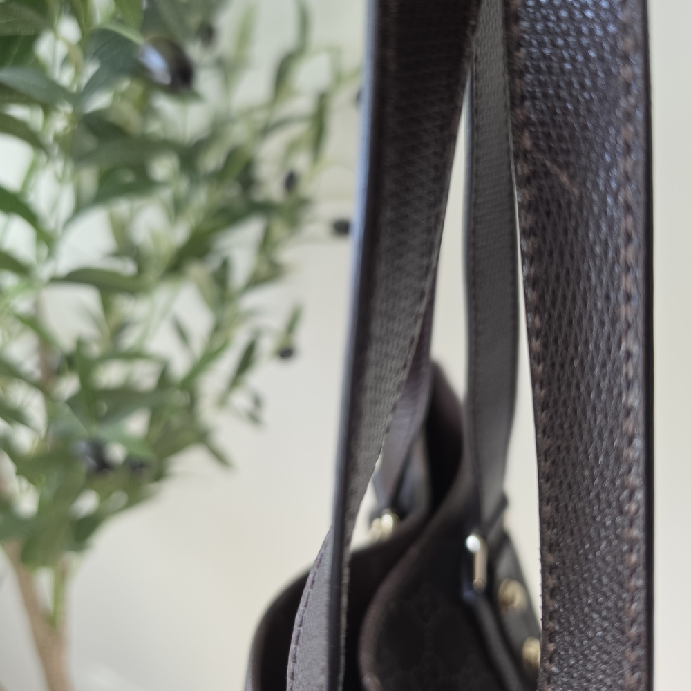 AUTHENTIC Gucci Jolicoeur Charm Tote | Dark Brown GG Canvas | Dustbag - Picture 13 of 16